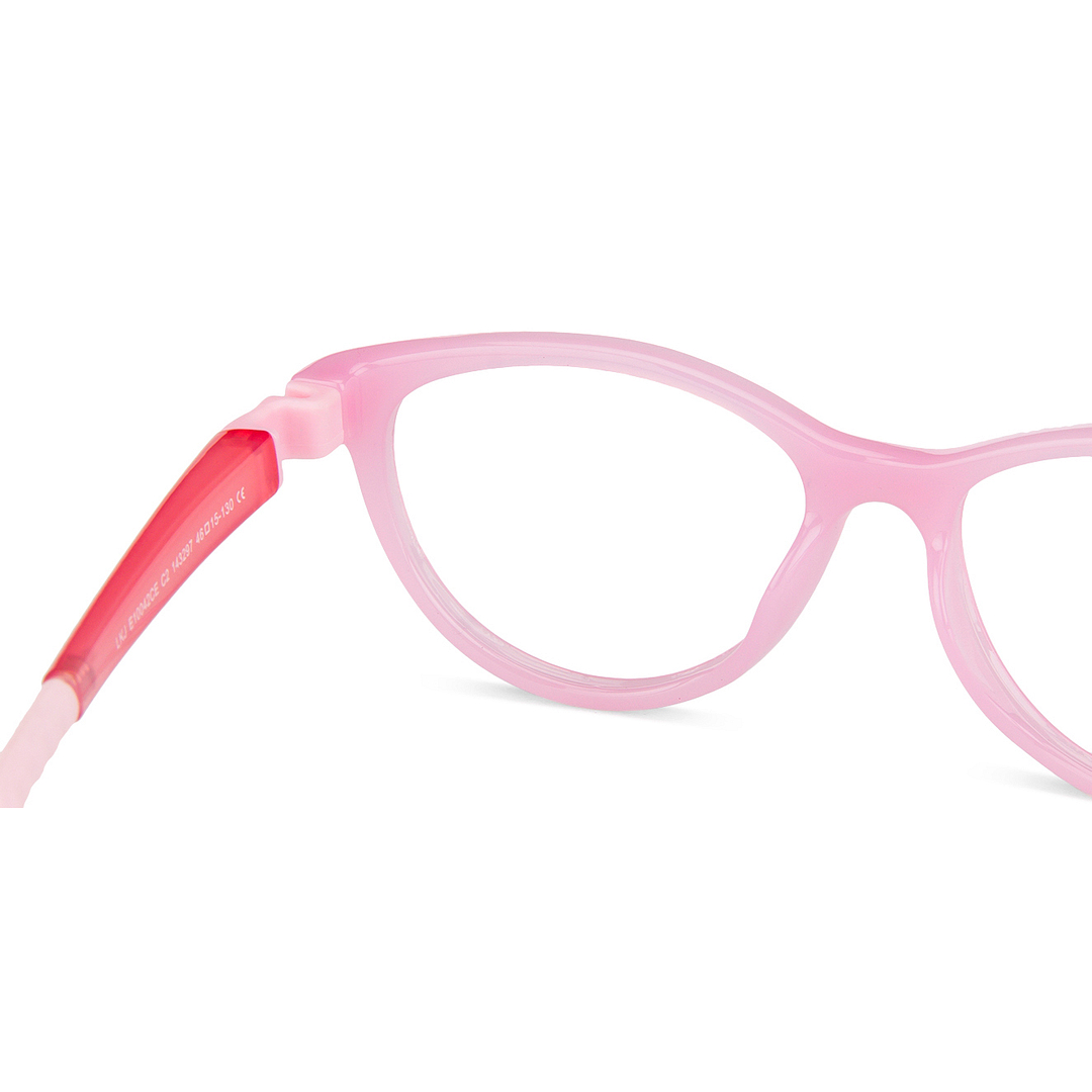 Hooper Screen Glasses Blue-Block Kids Computer Glasses: Pink Red Full Rim Cat Eye Kids  5-8 yrs  Lenskart Junior LKJ E10042CE-C2 left side